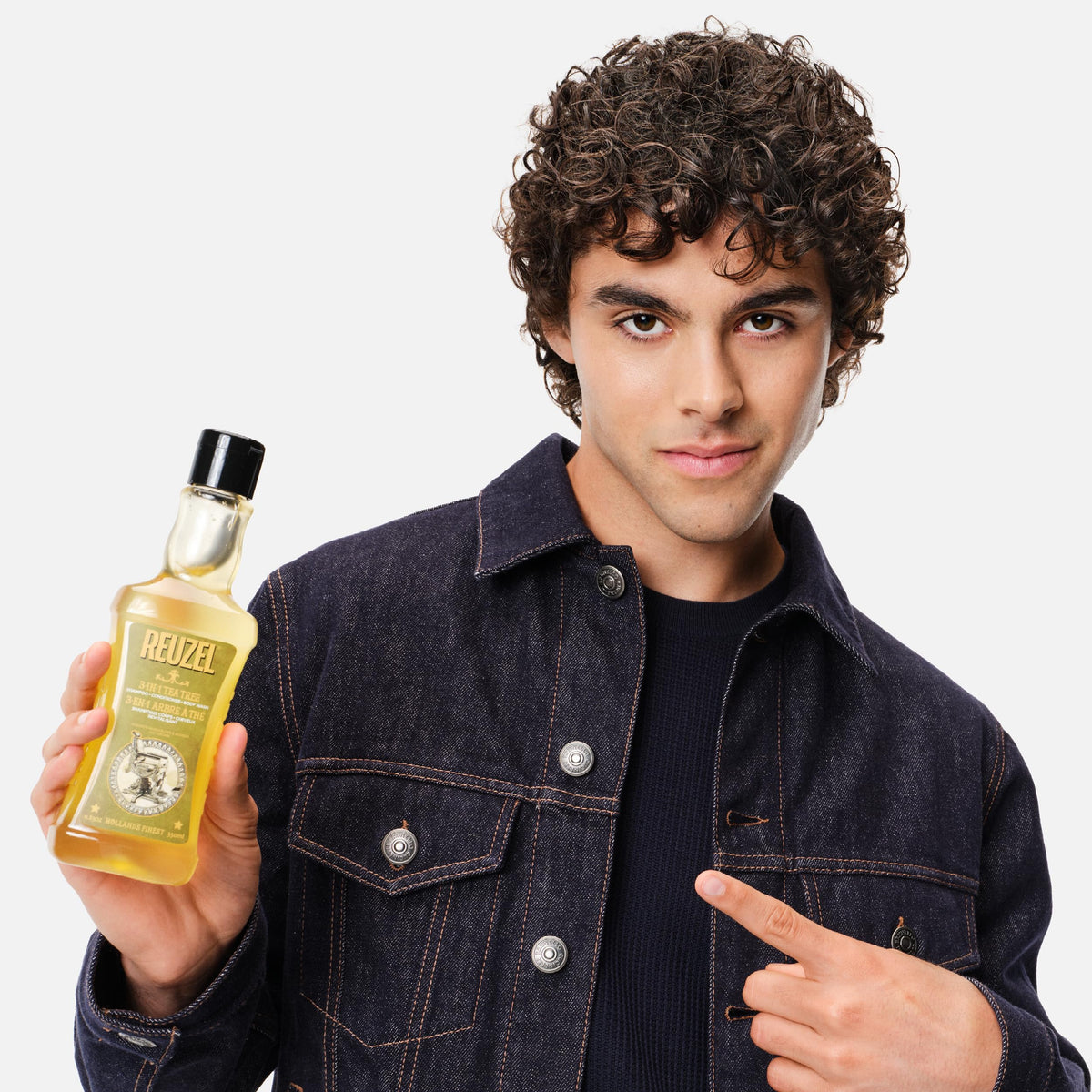 White Smoke Reuzel 3-In-1 Tea Tree Shampoo, Cleanses Hair and Body, 11.83 oz