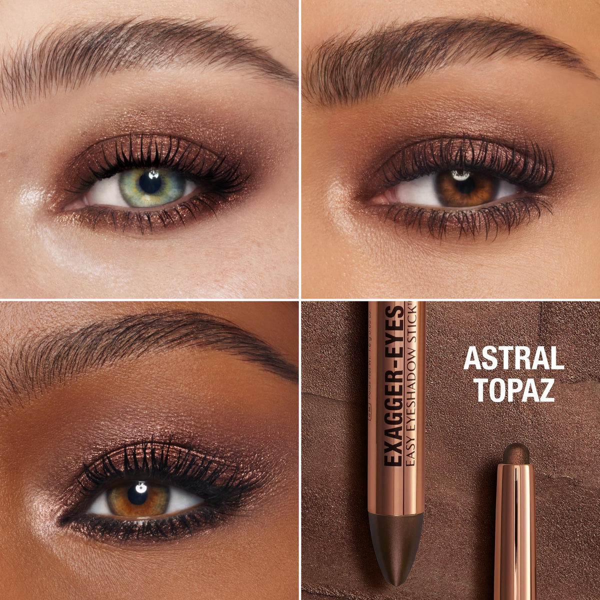 Dark Olive Green Charlotte Tilbury Exagger-Eyes Easy Eyeshadow Stick, Blendable Cream