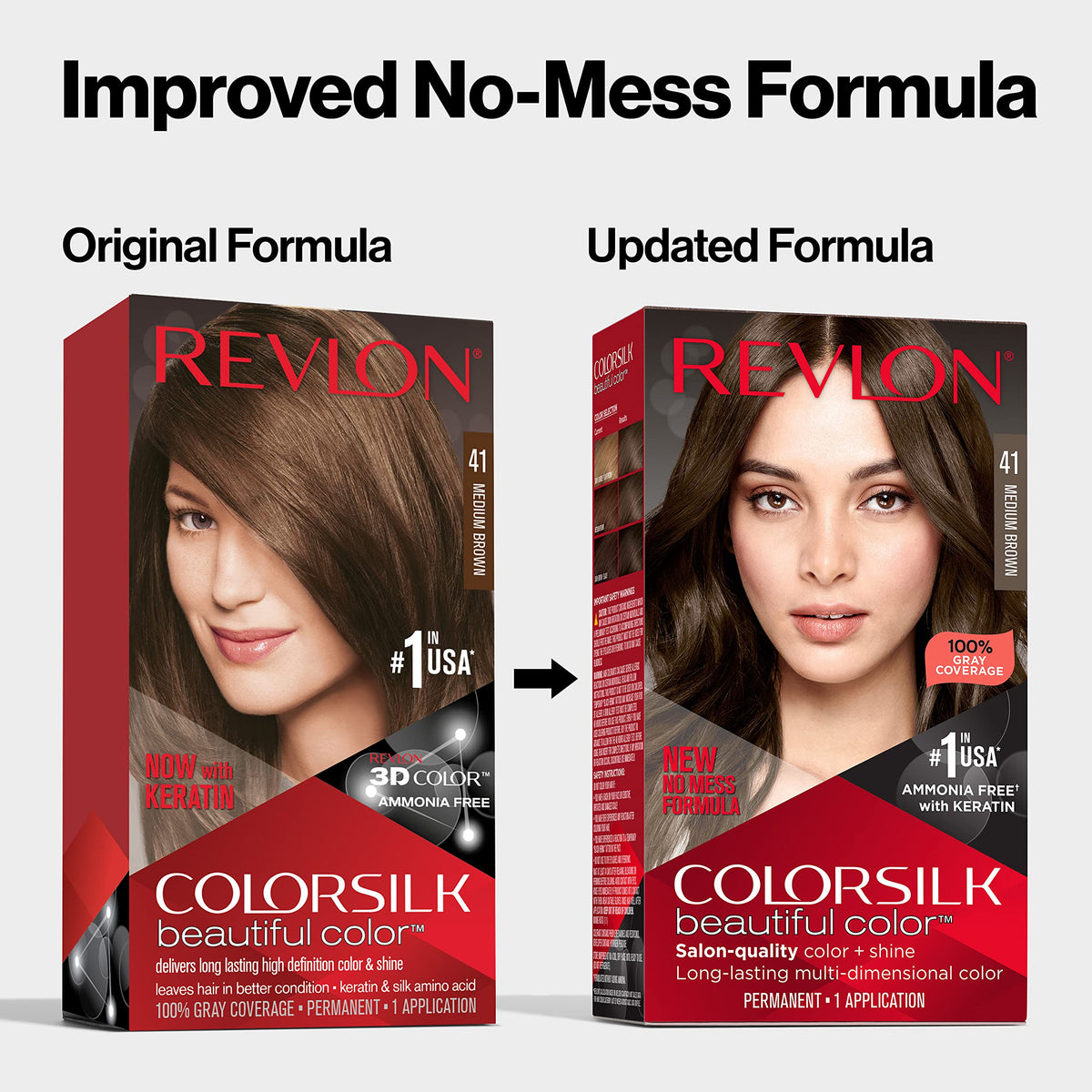 Lavender Revlon Colorsilk Beautiful Color, Permanent Hair Dye with Keratin, 100% Gray Coverage, Ammonia Free, 30 Dark Brown