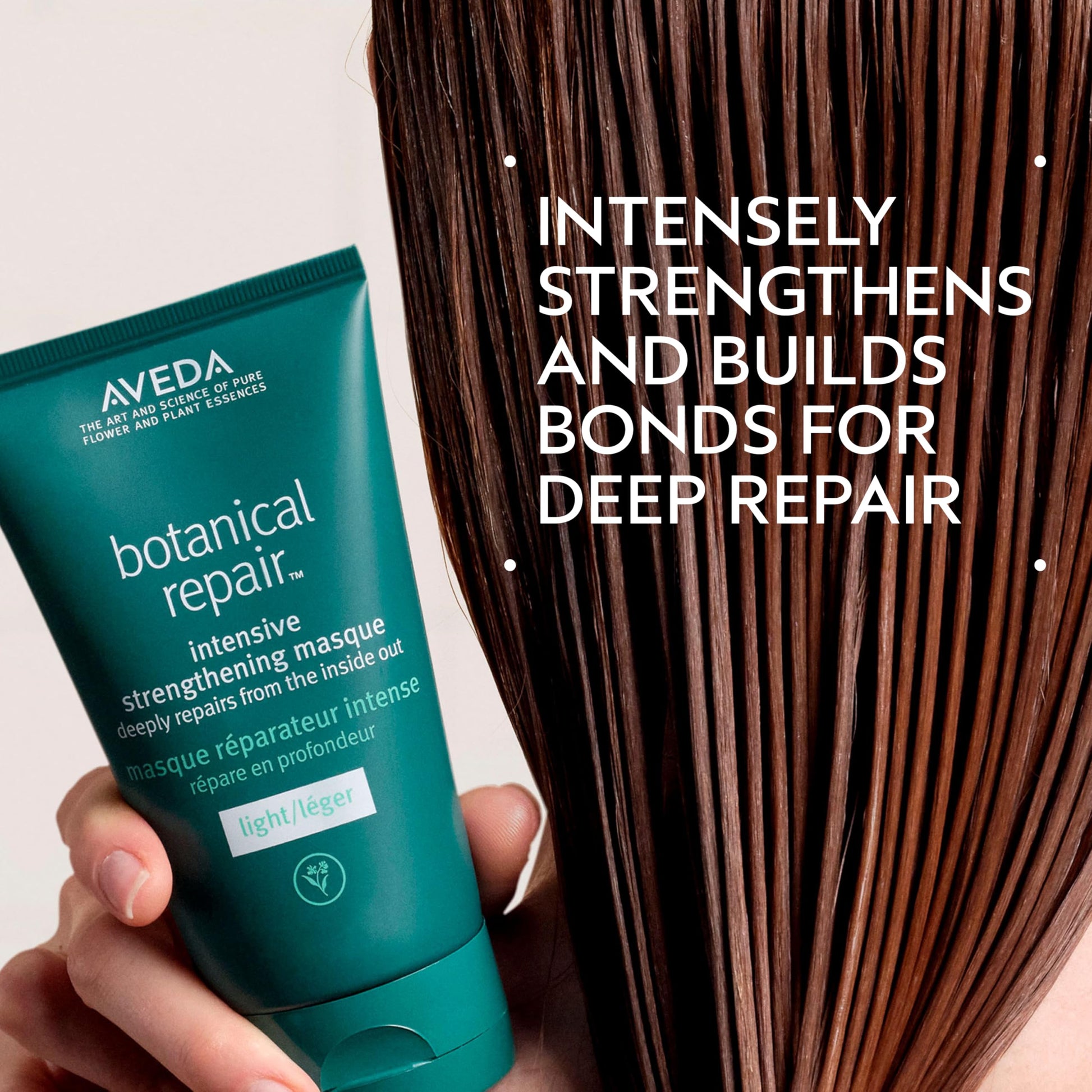 Antique White Aveda Botanical Repair Intensive Strengthening Masque Light | Bond-Building Hair Mask for Stronger Hair | Deep Conditioner | Detangles, Softens Fine to Medium Hair | 98% Naturally Derived*, 0.85 Fl Oz
