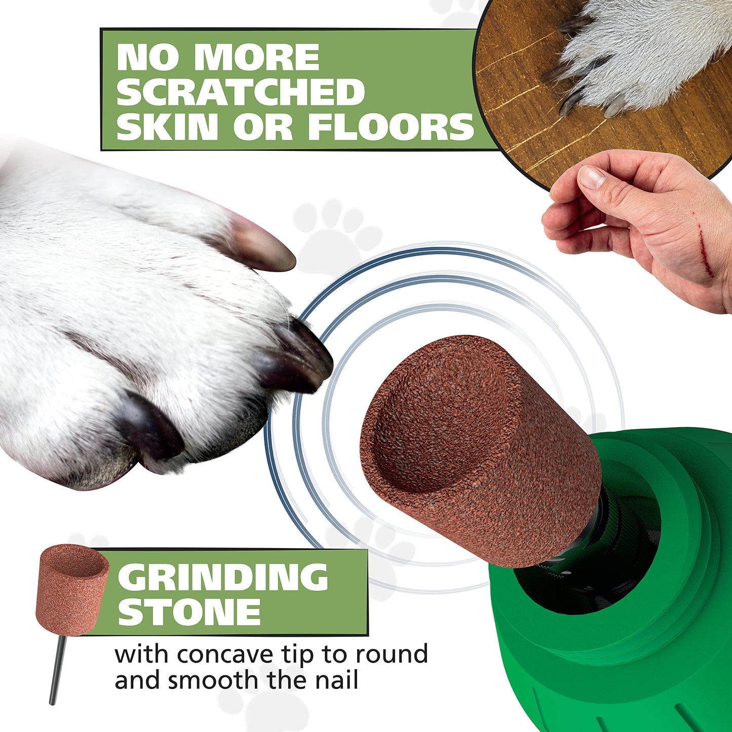 White Smoke Wahl Lithium Ion Rechargeable Dog Nail Grinder with Concave Rounding Tip and Nail Guard for Increased Safety and Precise Nail Grinding, 3 Hour Run Time - 5975