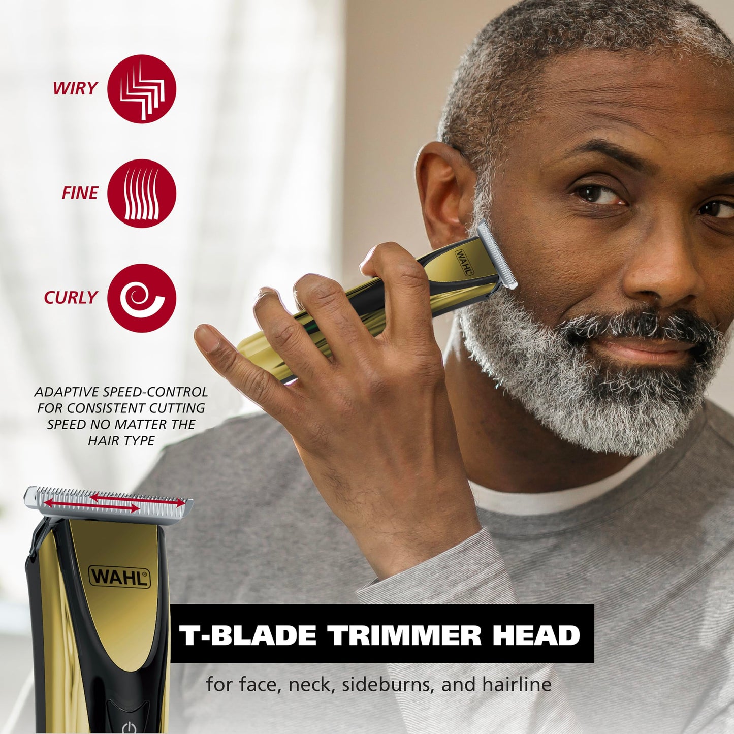 White Smoke Wahl Lithium-Ion Cordless Rechargeable Edge & Detail Shaver and Beard Trimmer for Men with USB Charging – Model 3025950