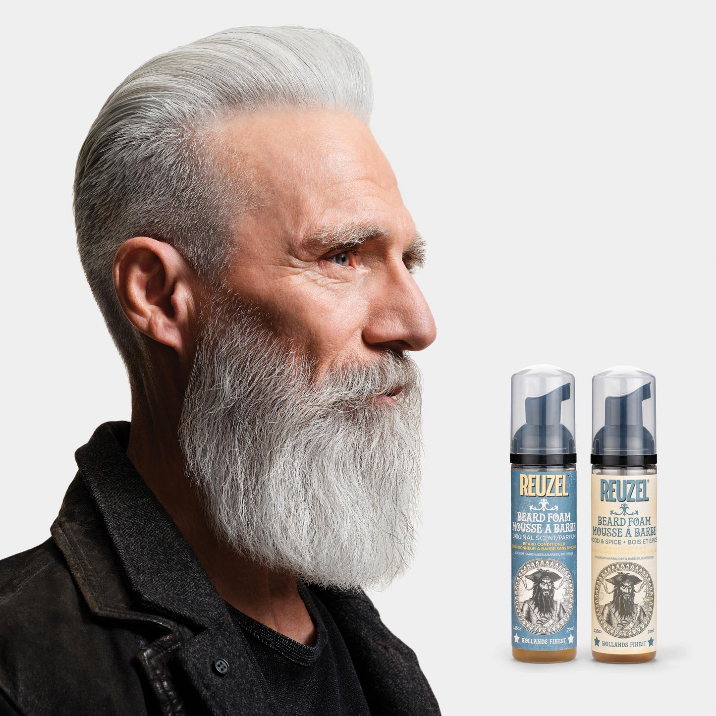 Lavender Reuzel Beard Foam, Reduces Beardruff And Itchy Skin, 2.36 Oz