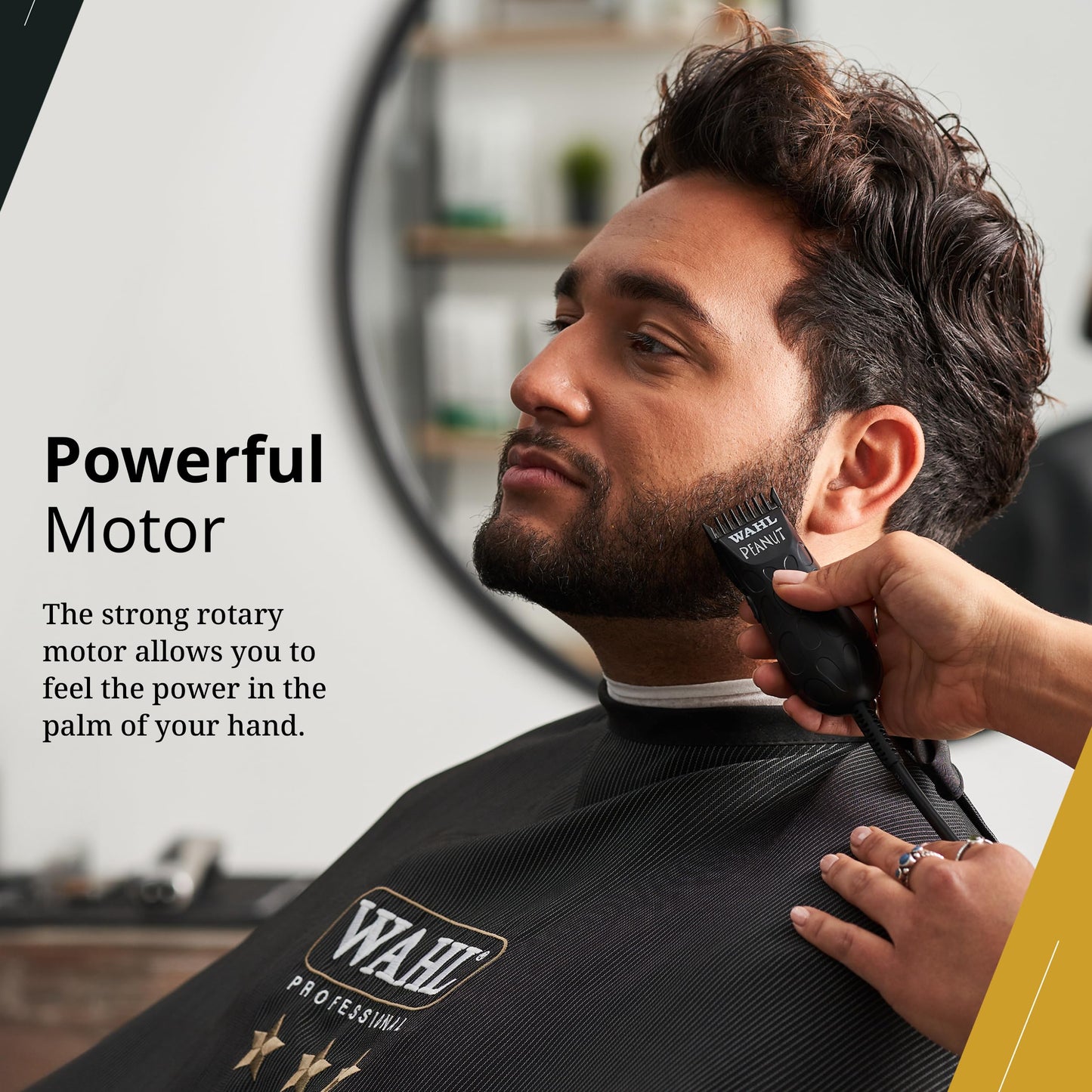 Light Gray Wahl Professional Peanut Corded Trimmer - Compact, Lightweight Powerful Rotary Motor Grooming Tool, with 4 Trimming Guides and Accessories