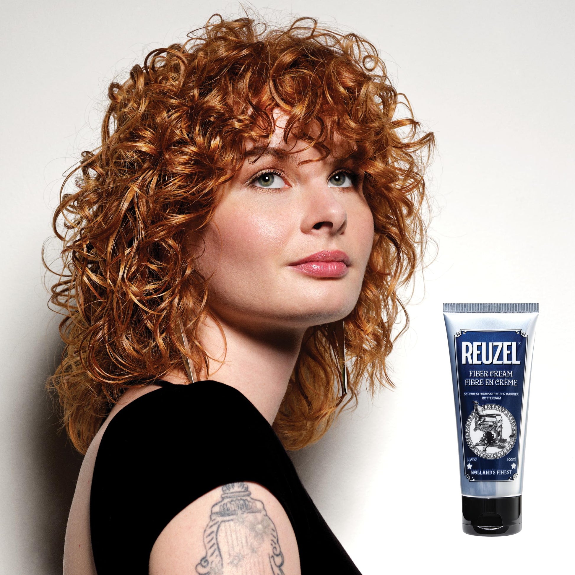 White Smoke Reuzel Fiber Cream, Provides a Low Shine Finish, 3.38 oz