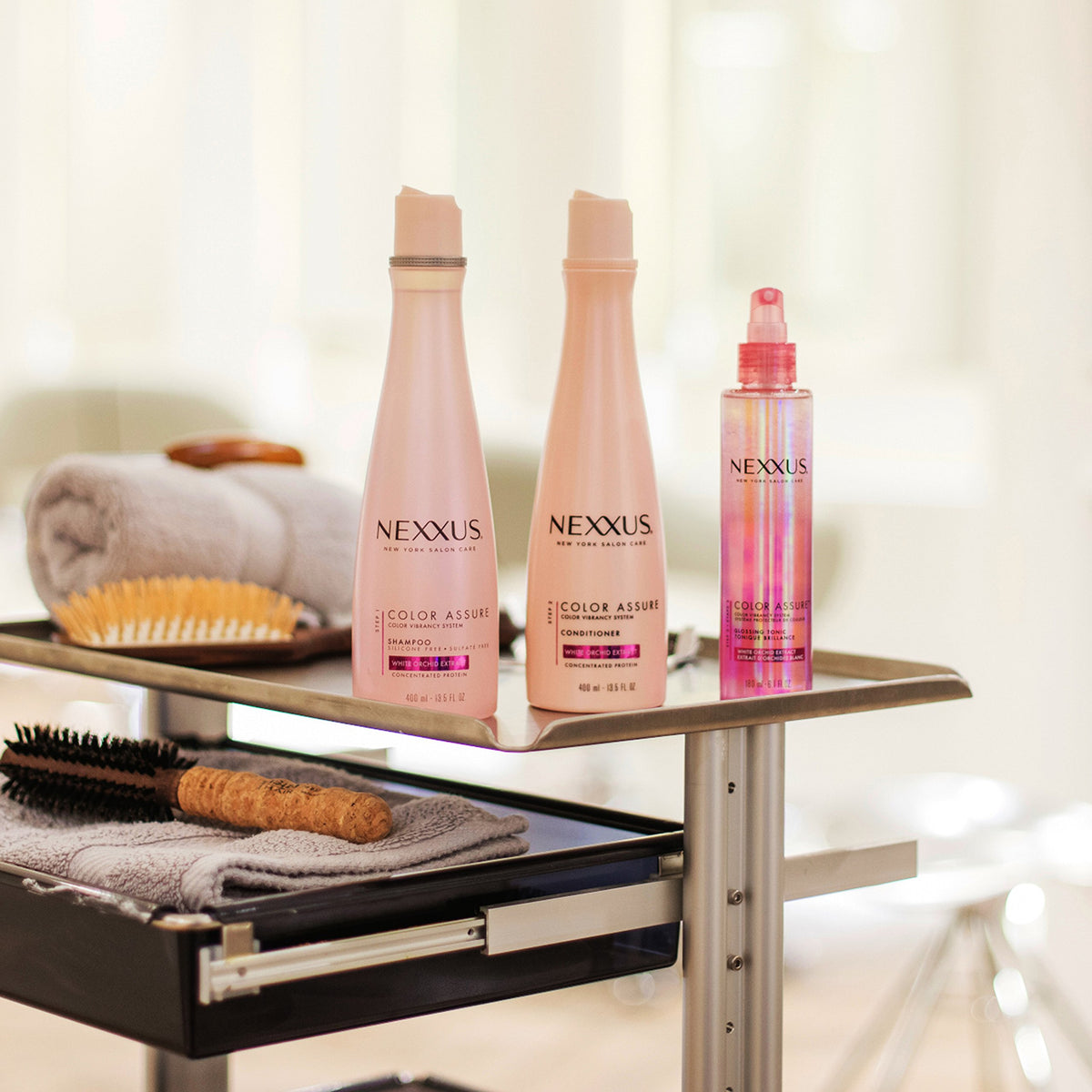 Seashell Nexxus Color Assure Glossing Tonic, for Color Treated Hair 6.1 oz