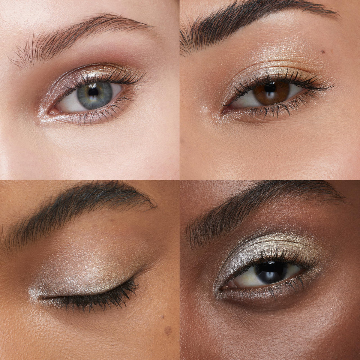Rosy Brown Kiko Milano Bright Duo Eyeshadow, 01 Metallic White and True Gold