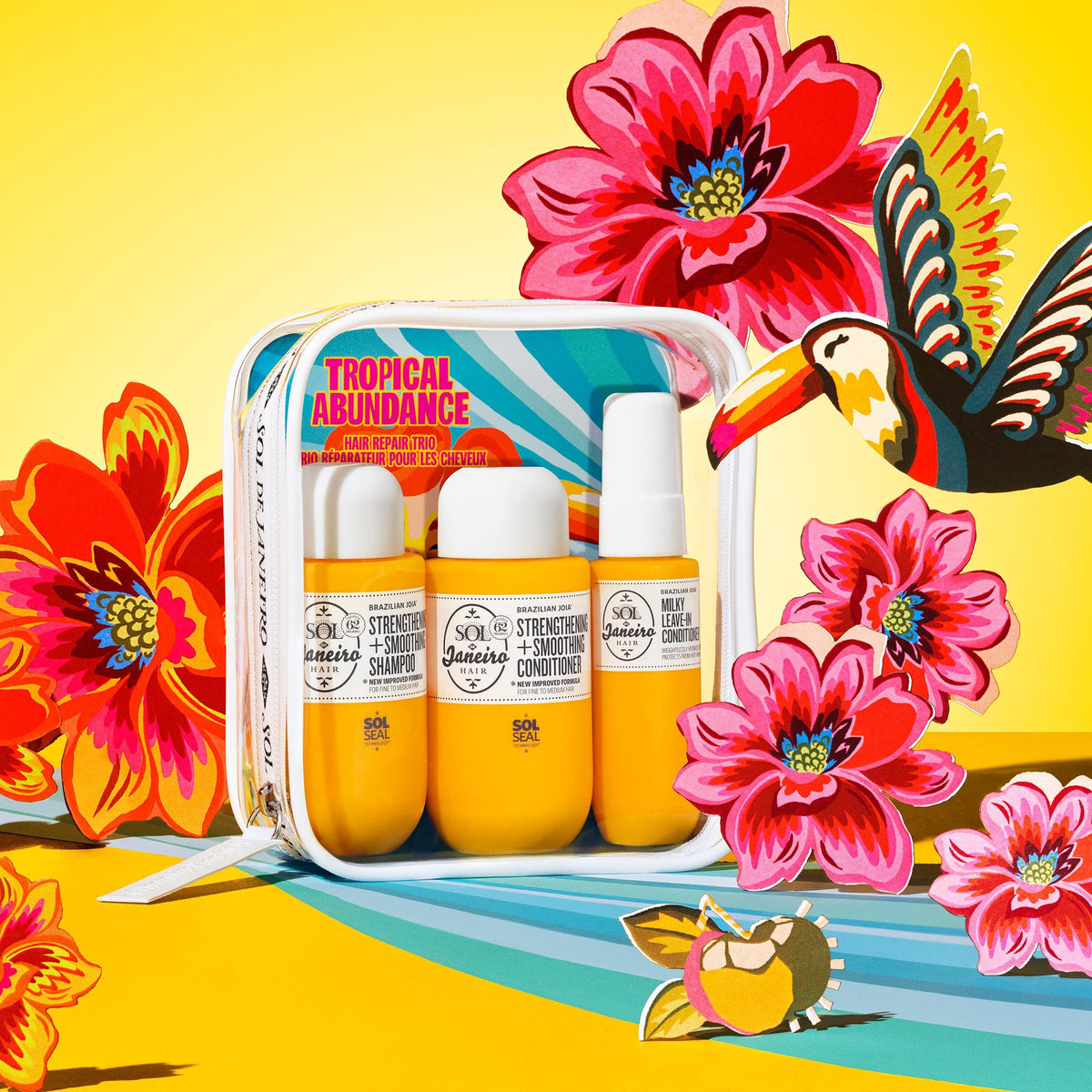 Gold Sol de Janeiro Tropical Abundance Hair Repair Trio Jet Set