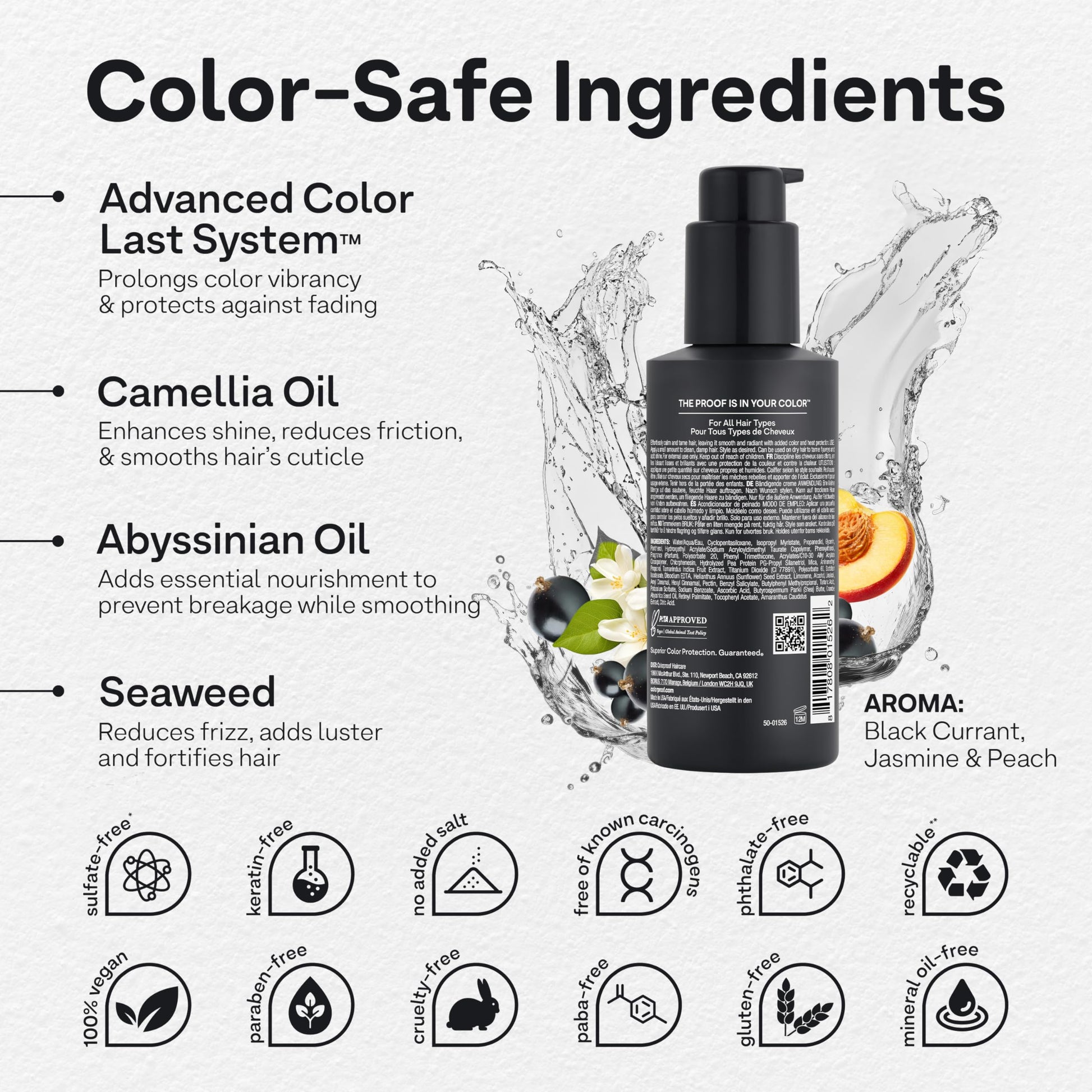 Lavender Colorproof Radically Smooth Taming Crème 5.4 Fl. Oz Smoothing Hair Cream with Black Currant, Jasmine & Peach Scent, Color Preserving and Humidity-Resistant Styling Cream