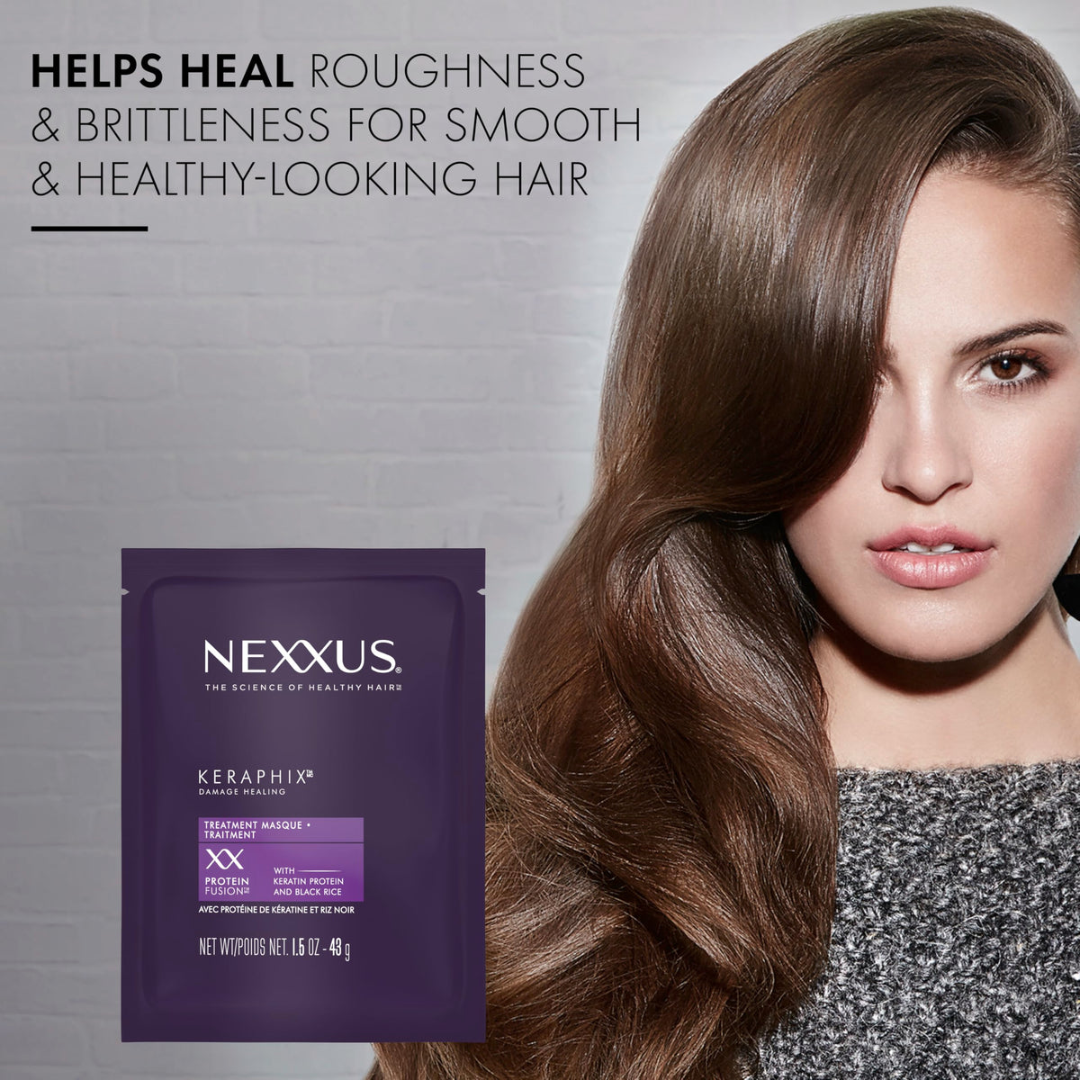 Dark Gray Nexxus KERAPHIX Hair Mask Treatment for Dry Damaged Hair, 20-Pack, 1.5 oz