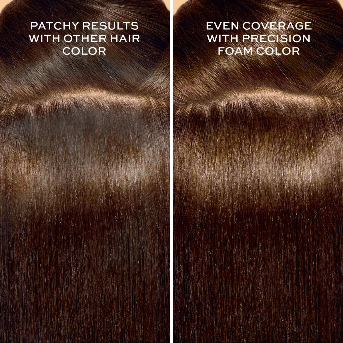Black John Frieda Precision Foam Colour, Medium Chestnut Brown 5NBG, Full-coverage Hair Color Kit, Anti-Fade Gray Coverage, Deep Color Saturation Hair Dye, 1 Application