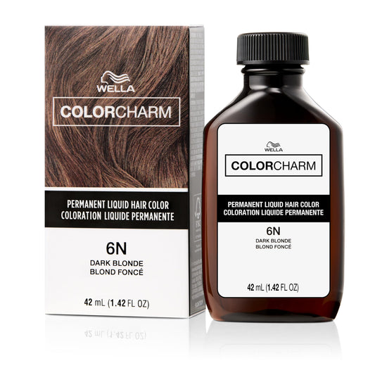 White Smoke COLORCHARM Permanent Liquid Hair Color | 6N Dark Blonde | Up to 100% Gray Coverage | 1.42 Fl Oz