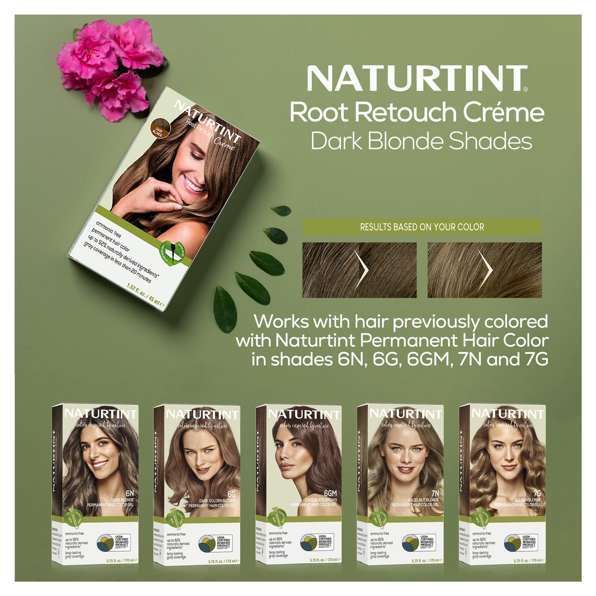 Slate Gray Naturtint Dark Blonde Root Retouch Crème Permanent Hair Color - Ammonia Free, Conceal Grays, No Artificial Scent, 1.52 Fl Oz