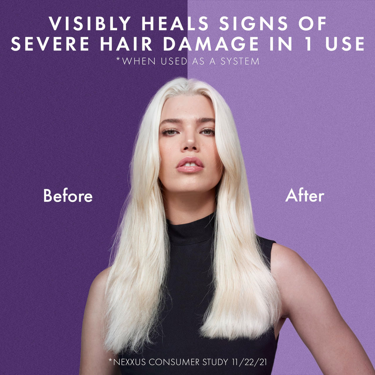 Medium Purple Nexxus KERAPHIX Conditioner Damage Repair for Damaged Hair Powered by KRT Keratin Resistance Therapy with Liquid Crystal Amino Acids 8.5 oz