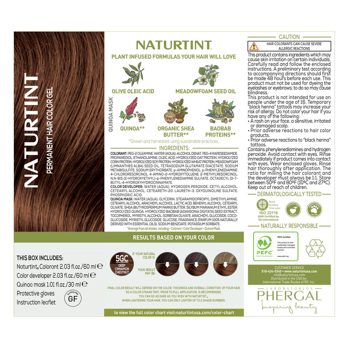 White Smoke Naturtint 5GC Deep Cinnamon Chestnut Permanent Hair Color (Pack of 1), Ammonia Free, Vegan, Cruelty Free, up to 100% Gray Coverage, Long Lasting Results (Packaging may vary)