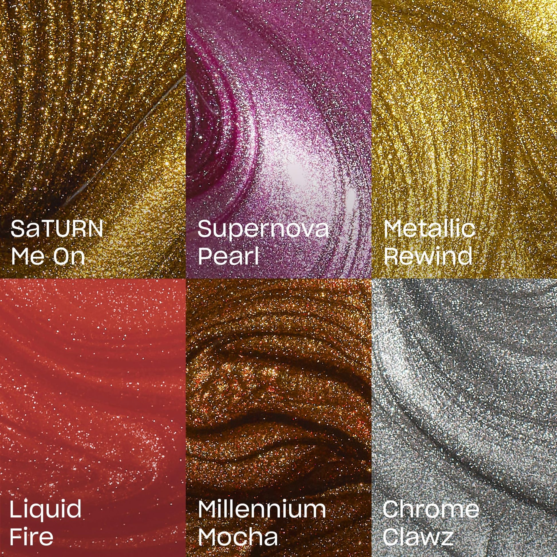 Brown OPI GelColor 6PC Add-on Kit #2 | Opaque Bright Multi-Color Metallic Gel Nail Polish Gift Set | Metallic Mega Mix Collection