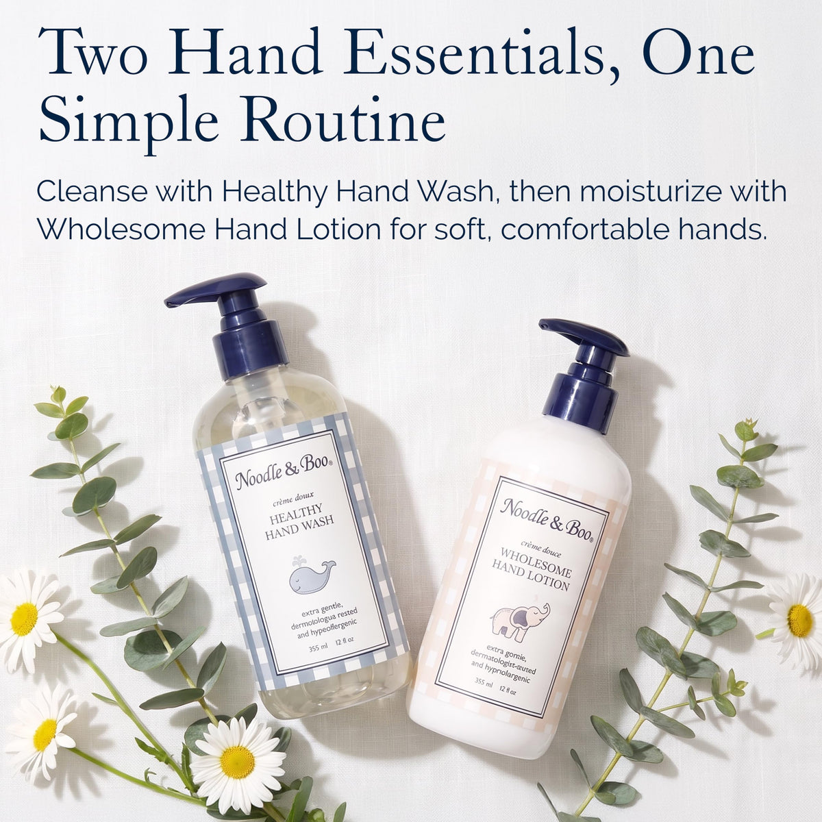 Lavender Noodle & Boo Hand Care Essentials, Hand Wash + Lotion, 2-Piece Set, 12 Oz