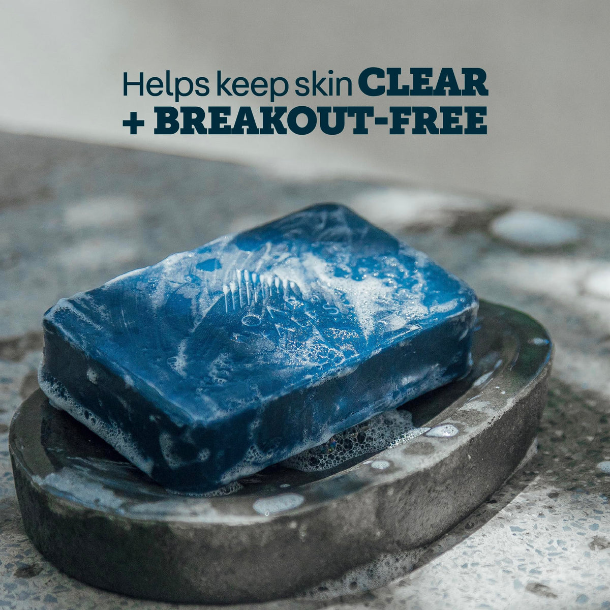 Dark Gray Oars + Alps Exfoliating & Moisturizing Mens Bar Soap, Blue Charcoal, 1pk