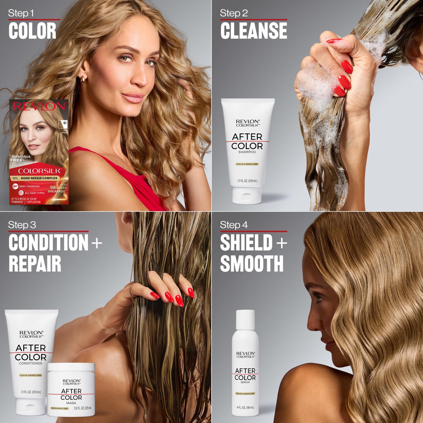 Light Gray Revlon ColorSilk with Bond Repair Complex, Black Permanent Hair Color, 100% Gray Coverage, Ammonia Free Hair Dye, Vegan Keratin, 11 Soft Black (Pack of 3)