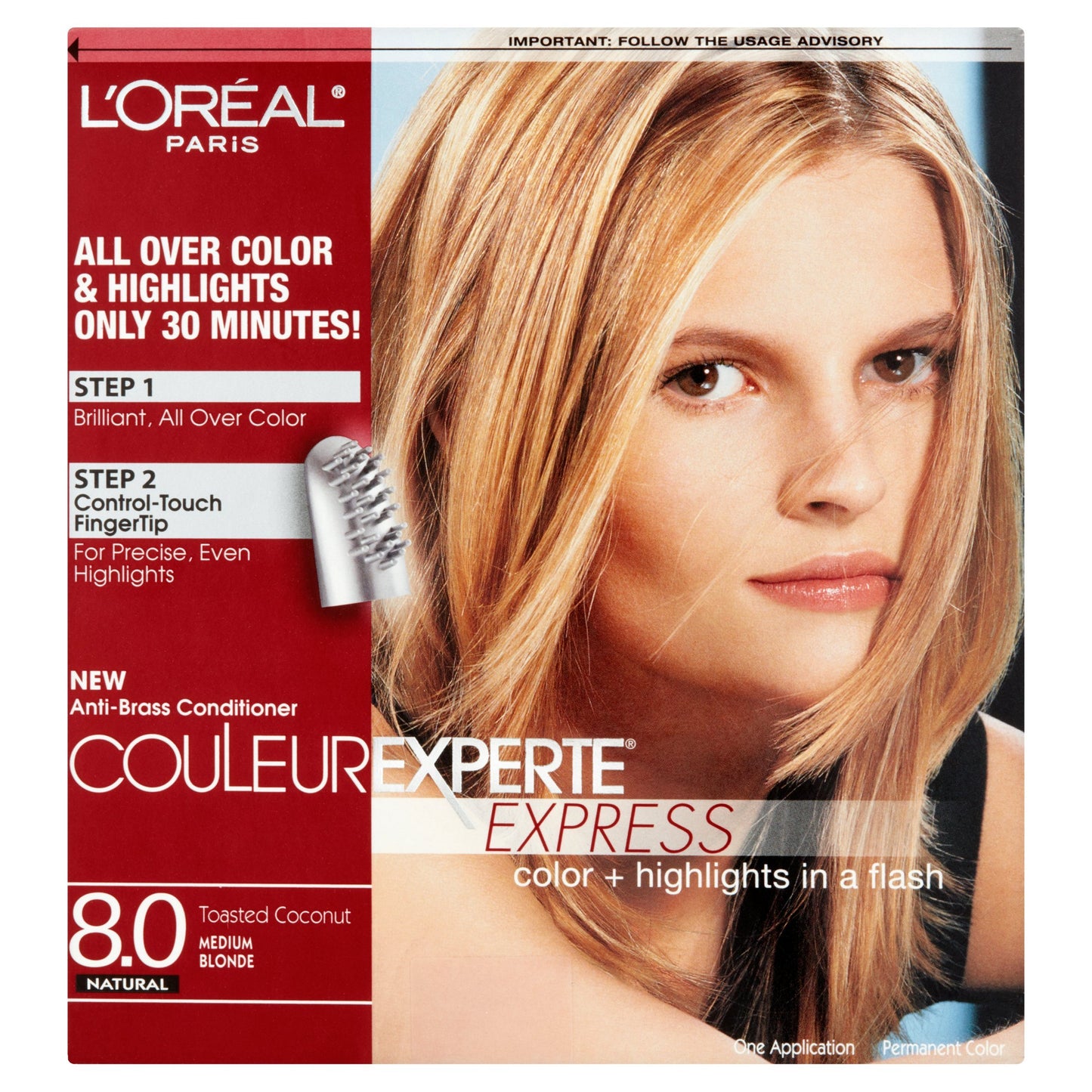 Navajo White L'Oreal Paris Couleur Experte 2-Step Home Hair Color and Highlights Kit, Toasted Coconut