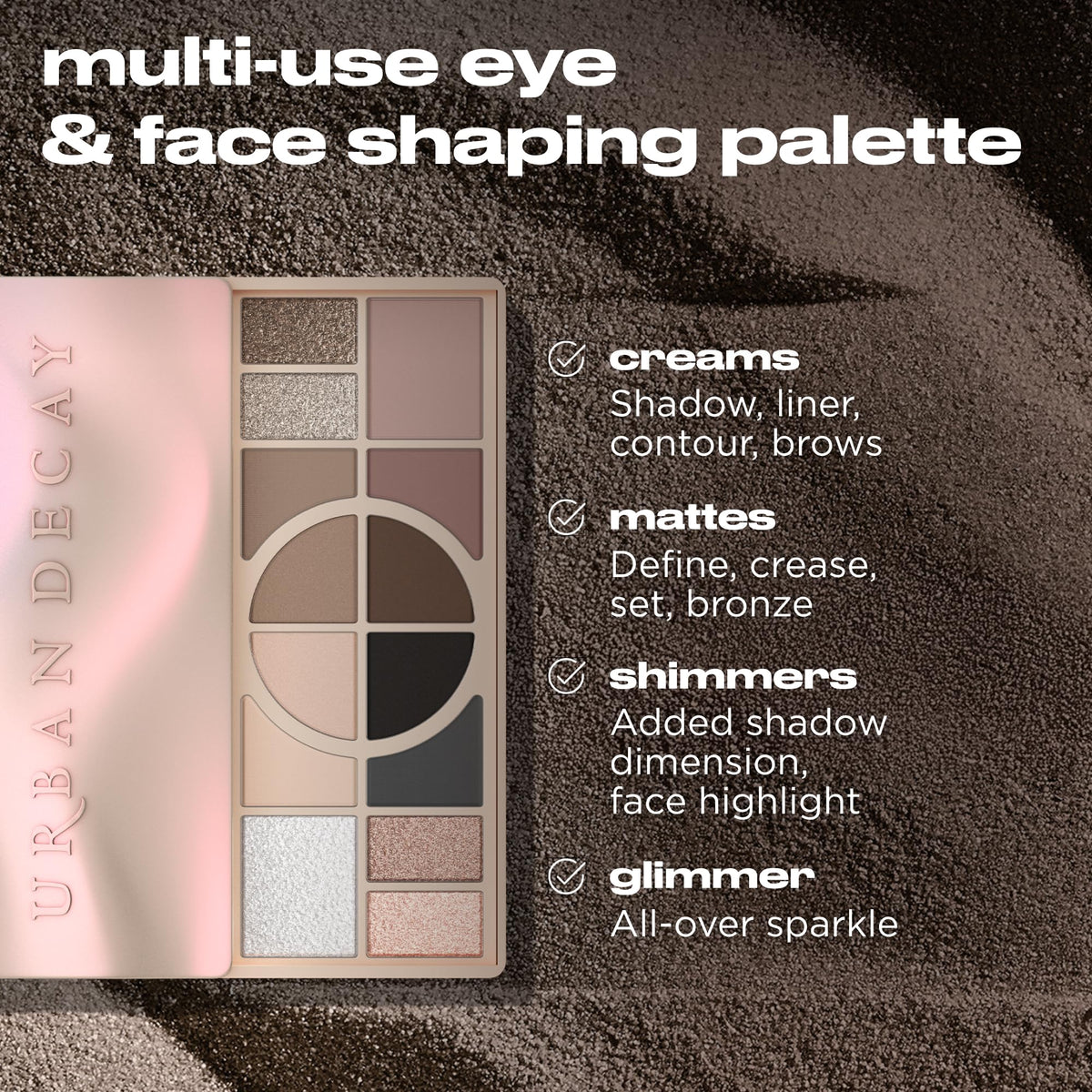 Dark Slate Gray Urban Decay Naked Shaped Cool Makeup Palette for Eyes + Face