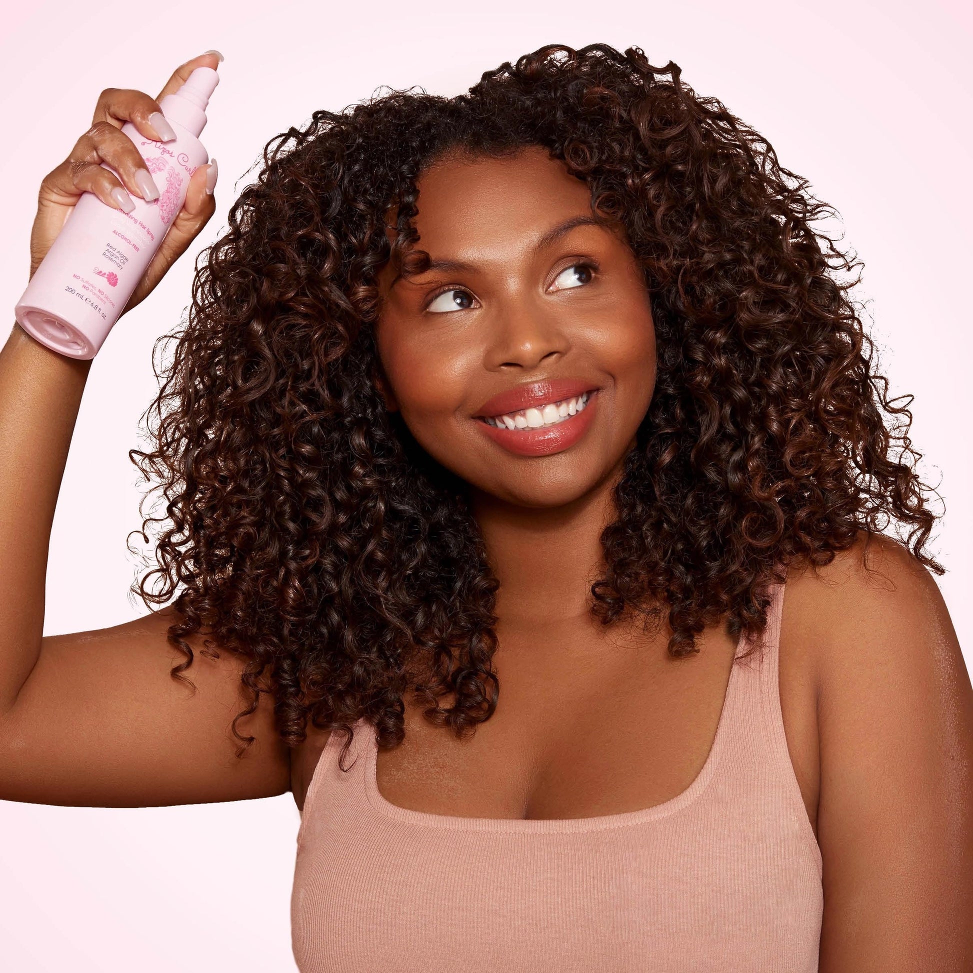 Misty Rose Rizos Curls Alcohol-Free Curl Hair Spray – Flexible Hold, Volume & Frizz Control – Adds Shine & Bounce for All Hair Types Wavy, Curly, Coily 1a–4c – Sulfate, Paraben & Alcohol-Free