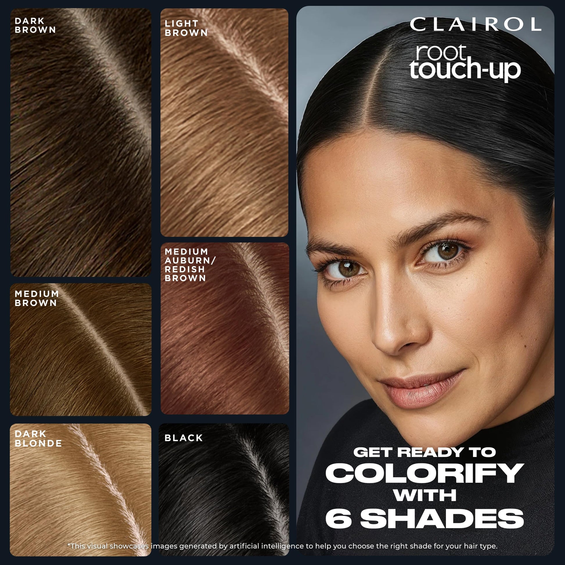 Black Clairol Root Touch-Up Semi-Permanent Hair Color Blending Gel, 5 Medium Brown, Pack of 1