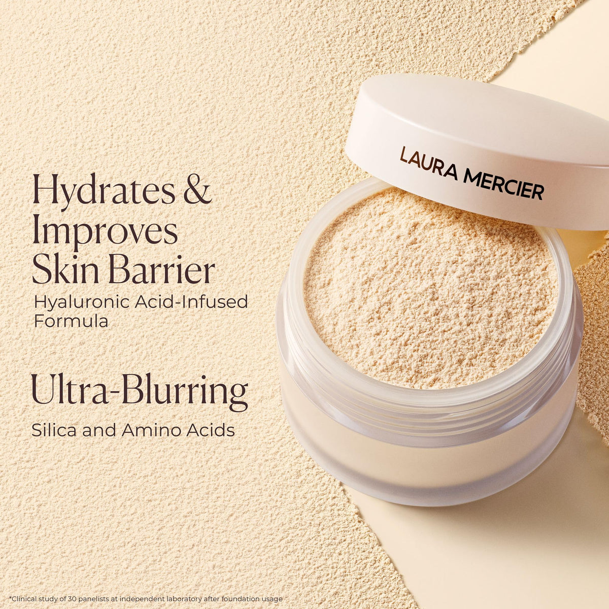 Bisque Laura Mercier Translucent Loose Talc-Free Setting Powder Ultra-Blur (Translucent + Velour Puff, Gift Set)