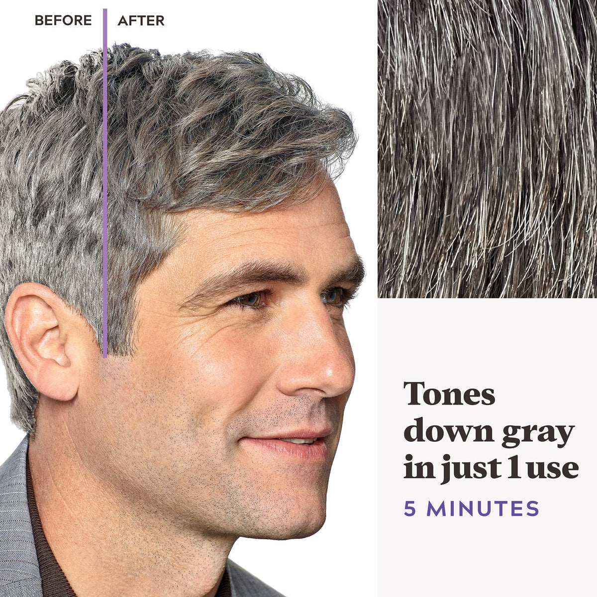 White Smoke JUST FOR MEN Touch of Gray, Salt & Pepper Look, Medium Brown T-35 (3 Pack)