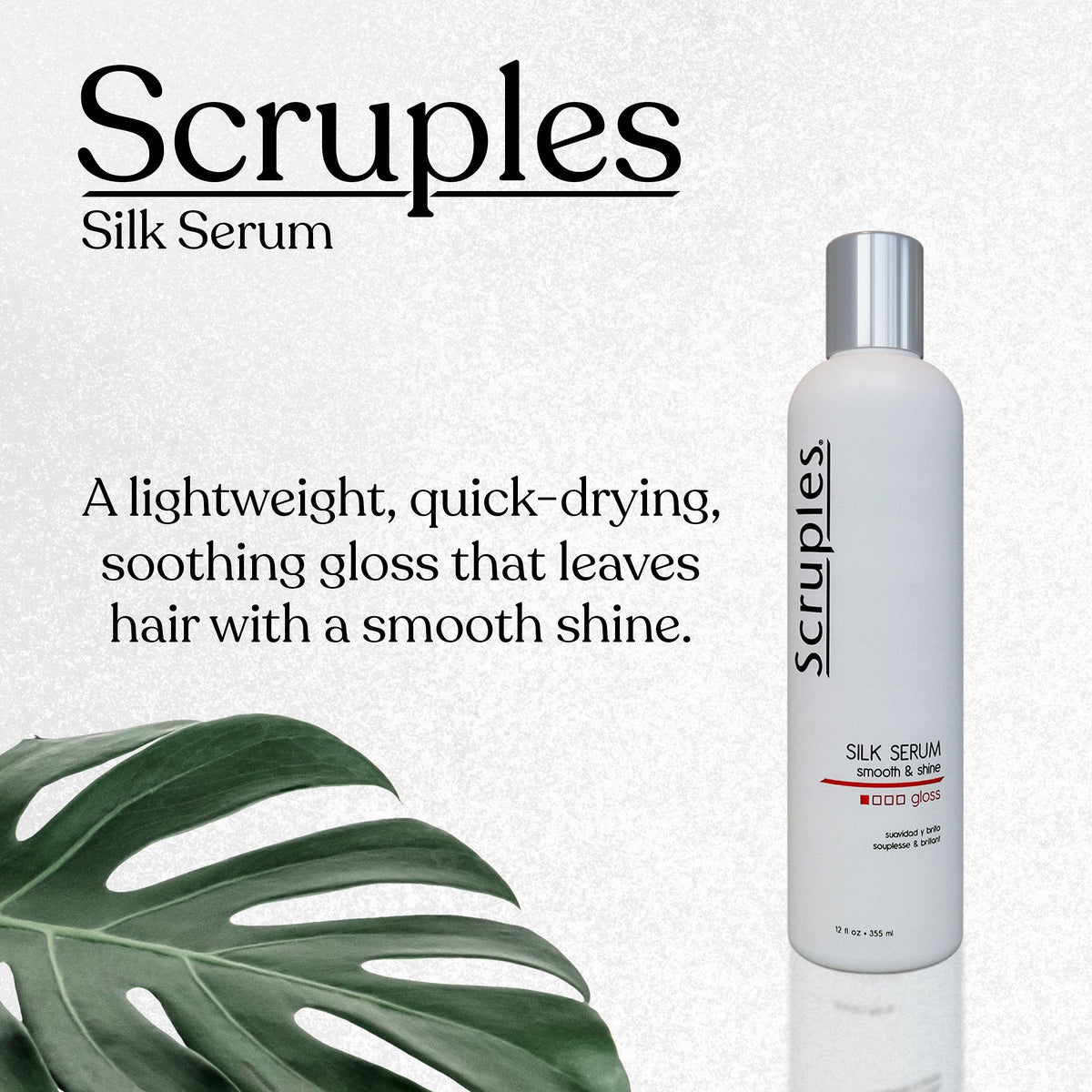 White Smoke Scruples Smooth & Shine Silk Serum - Lightweight Gloss - Long Lasting Silky Finish to Frizzy, Dry & Dull Hair - Damage and Thermal Protectant - For Men and Women - Any Hair Type