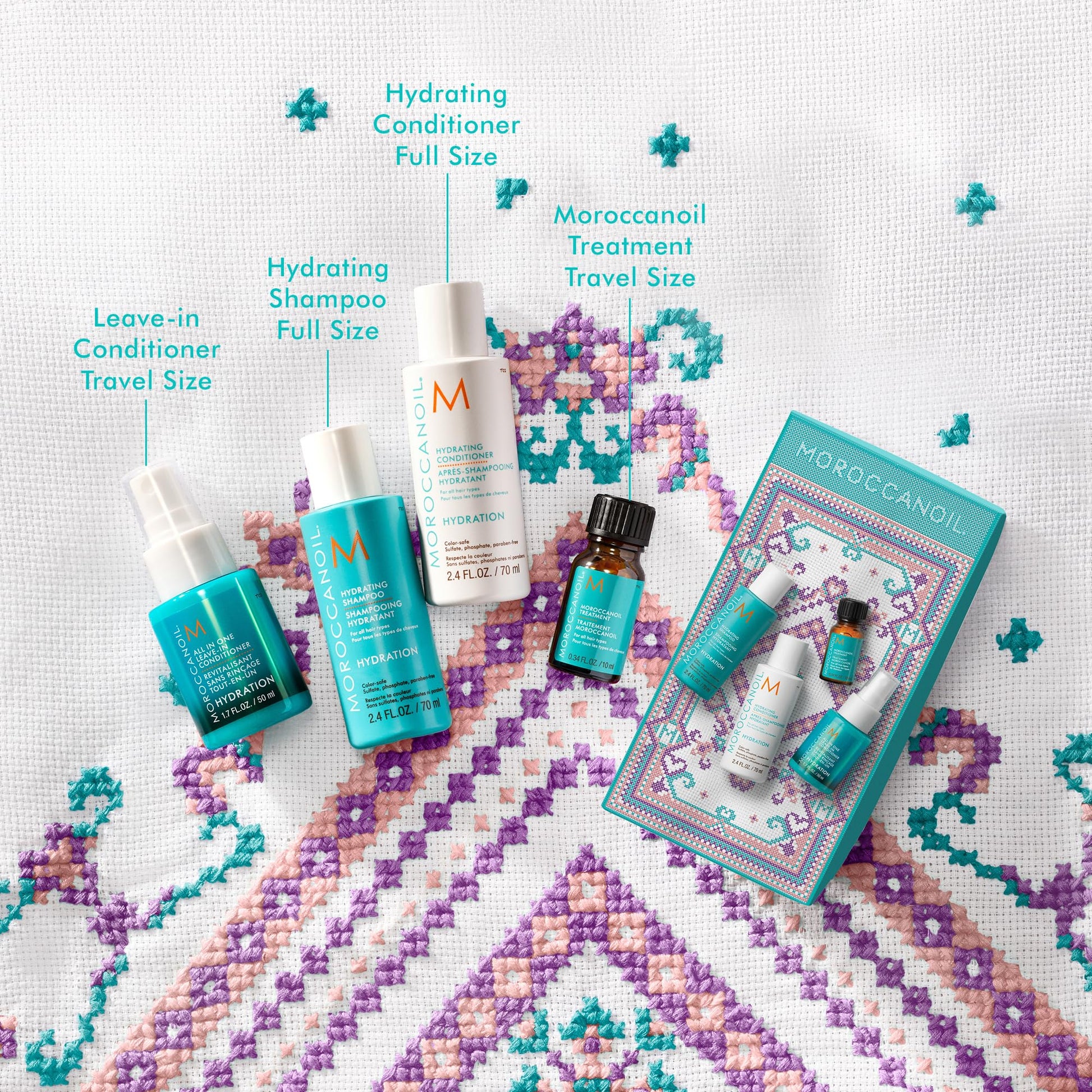 Lavender Moroccanoil Mini Hair Hydration Essentials Gift Set