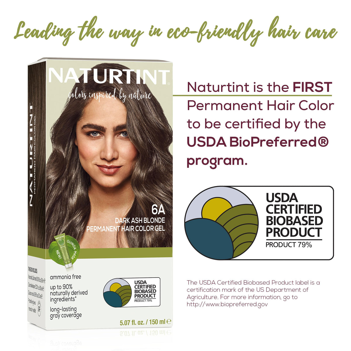 White Smoke Naturtint 6A Dark Ash Blonde Permanent Hair Color (Pack of 6), Ammonia Free, Vegan, Cruelty Free, up to 100% Gray Coverage, Long Lasting Results (Packaging may vary)