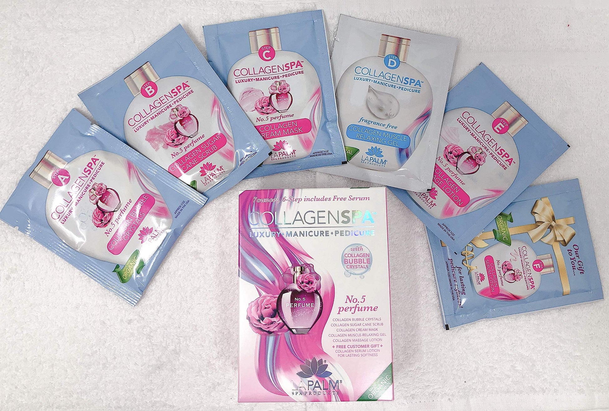 Lavender La Palm Collagen Spa Luxury Manicure and Pedicure with Collagen Bubble Crystals - Mix of 6 Scents
