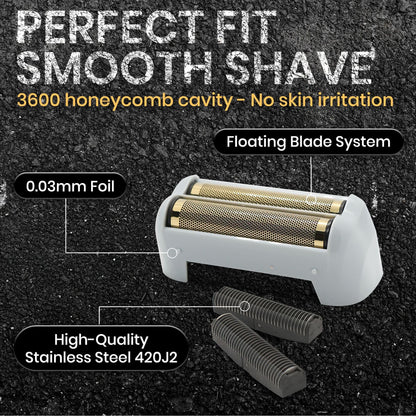 Black 2 Pack Pro Shaver Replacement Foil and Cutters Compatible with Andis Foil TS-1 TS-2, ProFoil Lithium Foil Shaver, Replacement Blades and Foil