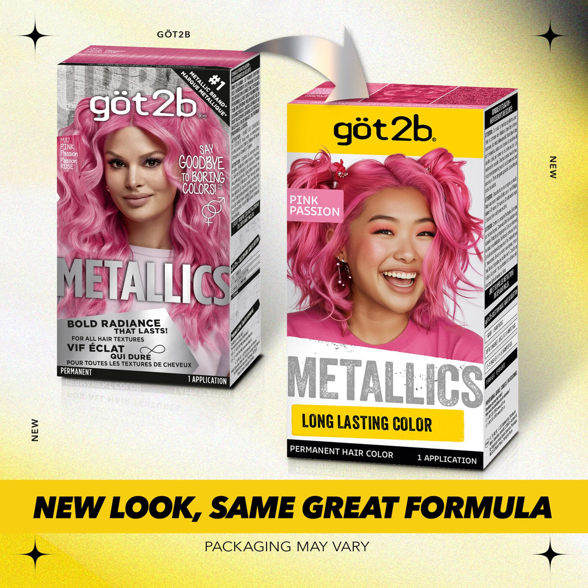 Seashell got2b Metallics Permanent Hair Color, M87 Pink Passion, 4.46 Fl Oz