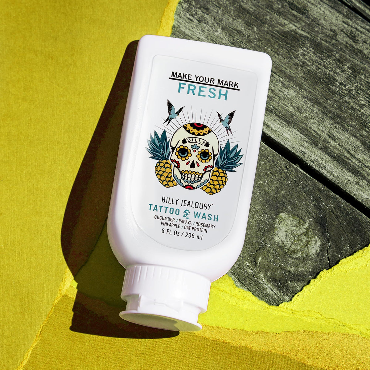 Goldenrod Billy Jealousy Make Your Mark Fresh Tattoo Wash, Cleansing and Hydrating Tattoo Aftercare Enriched With Cucumber and Rosemary