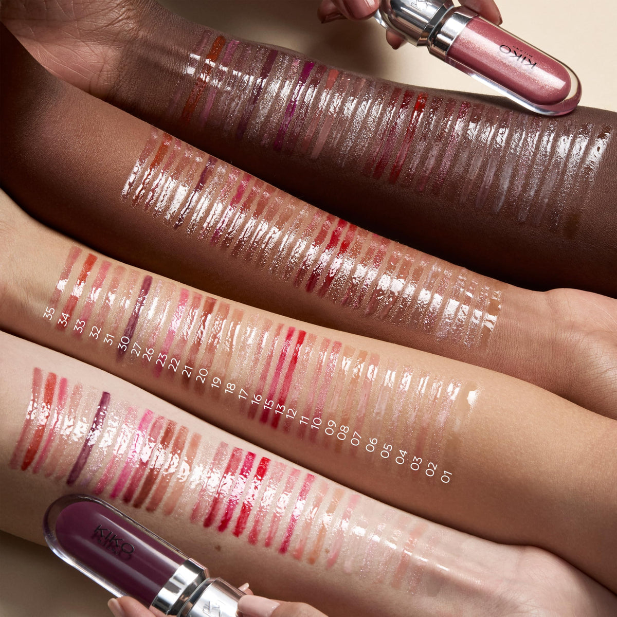 Black KIKO 3D Hydra Lip Gloss, Hydrating Lip Gloss, 10 Sparkling Strawberry
