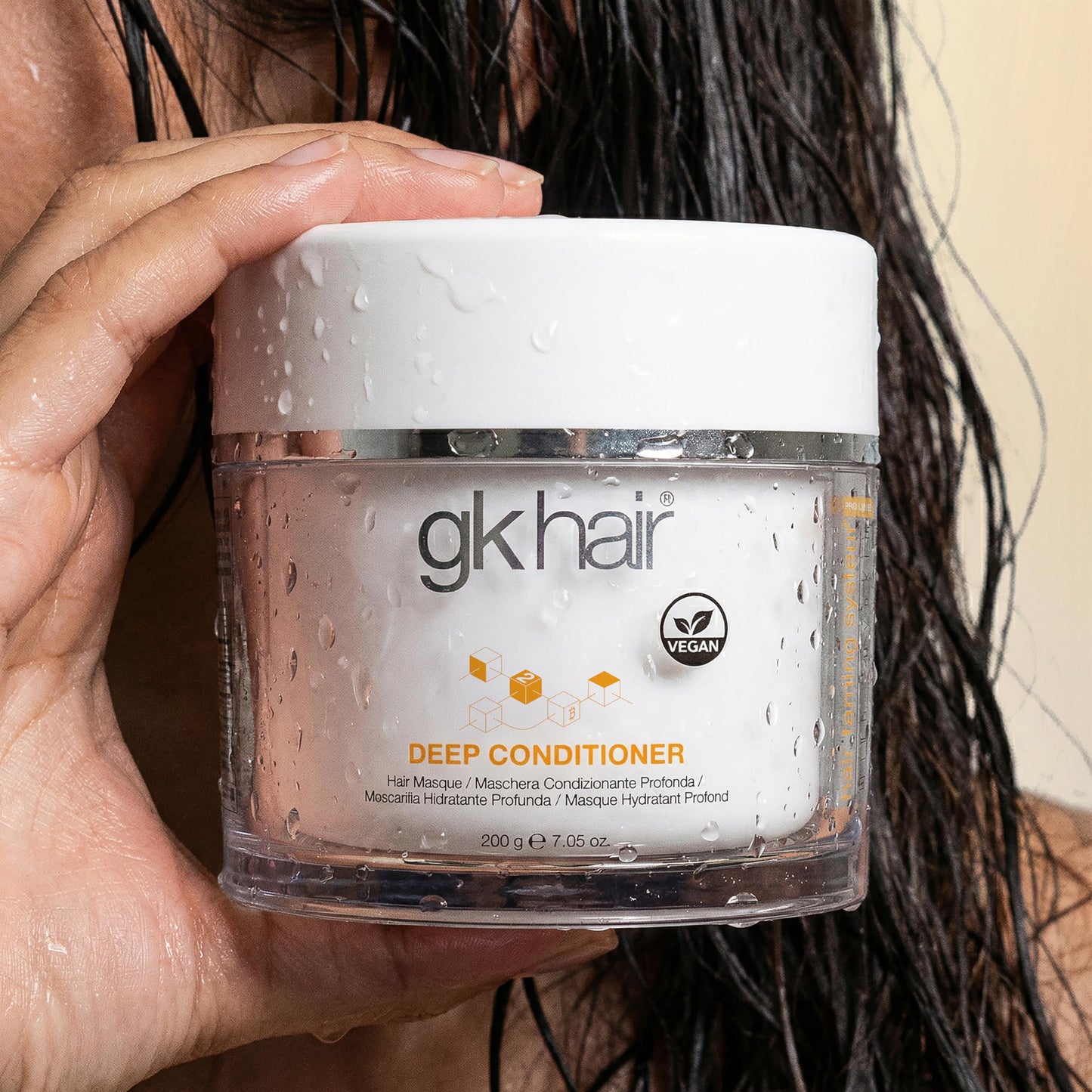 White Smoke GK HAIR Vegan Deep Conditioner Hair Masque 7.05 Oz – Jojoba Oil & Natural Grain Extracts Repair & Hydrating Hair Mask Strengthens Chemically Treated Hair Smooths Cuticles Revitalizing Treatment