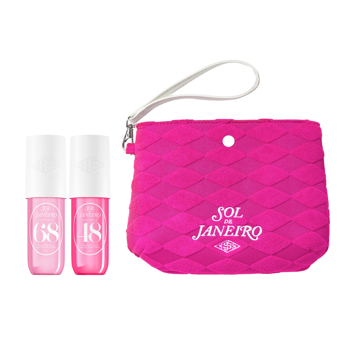 White Smoke Sol de Janeiro Giftable Set - Two Travel Size Perfume Mists with Pink Pouch