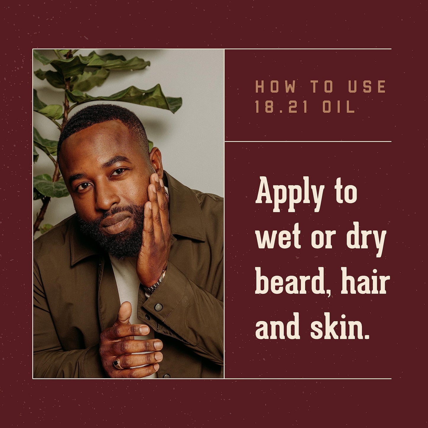 Dark Red 18.21 Man Made Hair, Skin & Beard Oil for Men Sweet Tobacco Scent - Non-Greasy, Conditioning Balm with Castor Seed, Jojoba, and Argan Oils - Premium Tattoo and Mustache Care Products 2oz