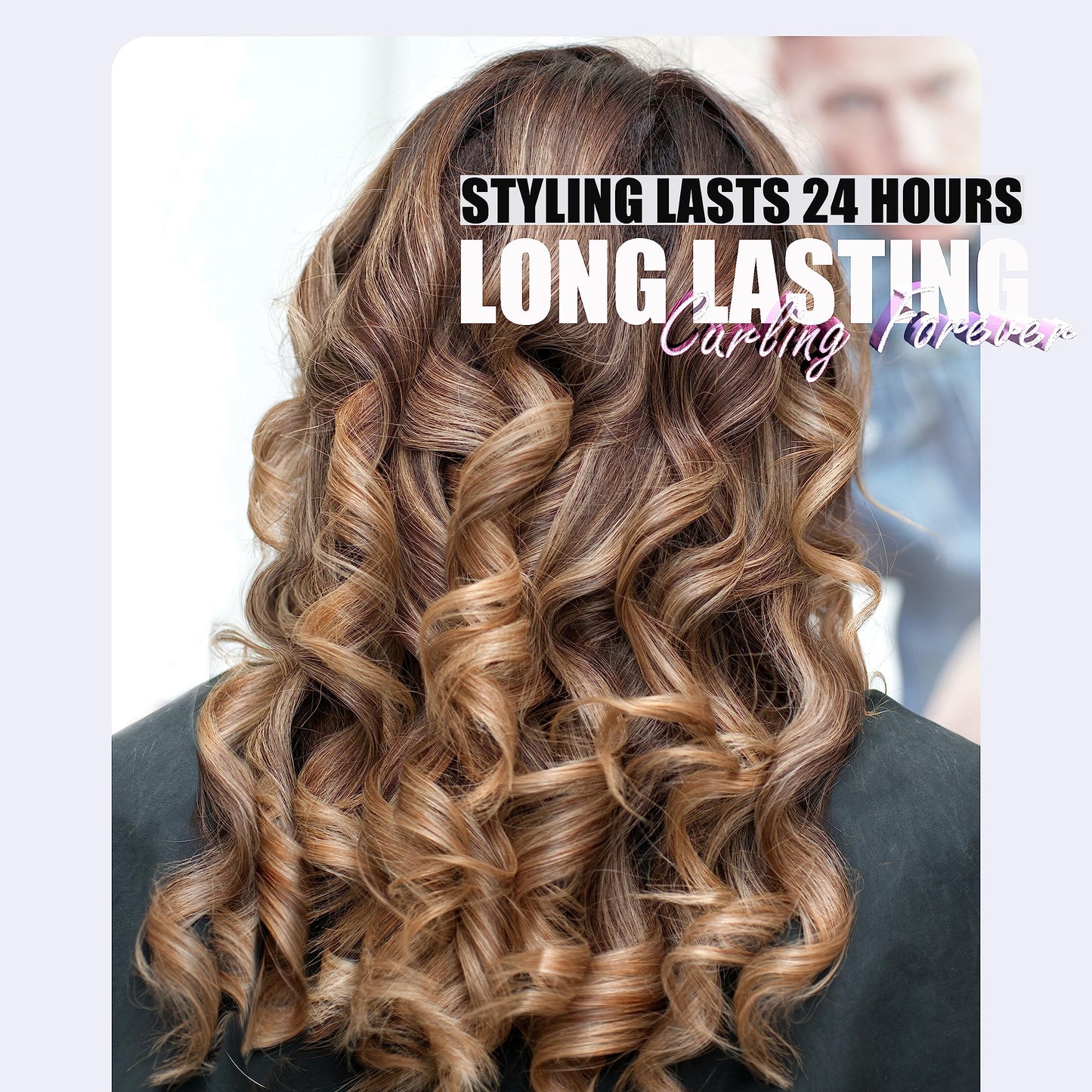 White Smoke FARERY Long Barrel Curling Iron 1 Inch, Ceramic Curling Iron for Thin Hair, Infused Argan Oil & Keratin, Long Lasting Styling, 11 Adjustable Temp, Include Clips & Silicone Pad
