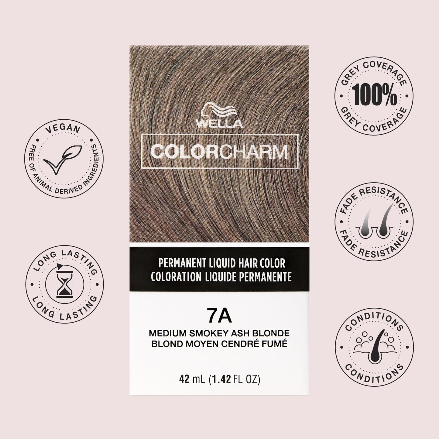 Light Gray COLORCHARM Permanent Liquid Hair Color | 5RG Light Auburn | Up to 100% Gray Coverage | 1.42 Fl Oz