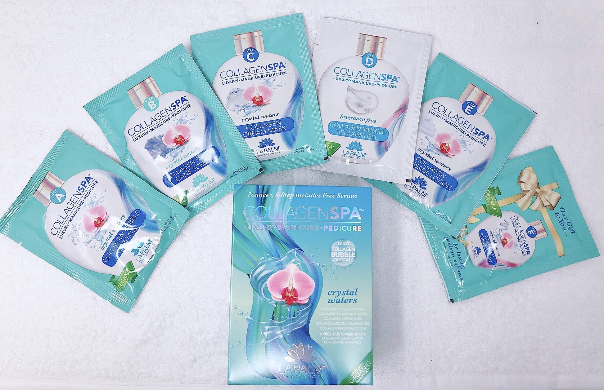 Light Gray La Palm Collagen Spa Luxury Manicure and Pedicure with Collagen Bubble Crystals - Crystal Waters (1 Pack)