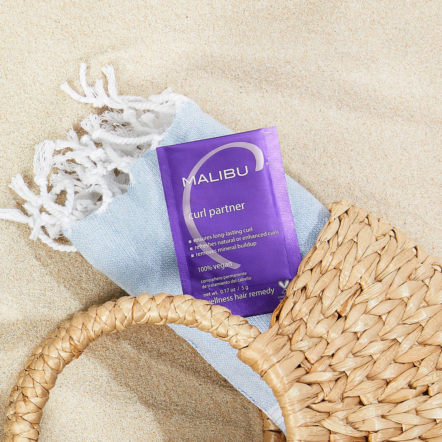 Light Gray Malibu C Curl Partner Wellness Remedy (12 Packets) - Removes Mineral Build up for Healthier + Bouncier Curly Hair - Contains Gentle Antioxidants for Curly Hair Care