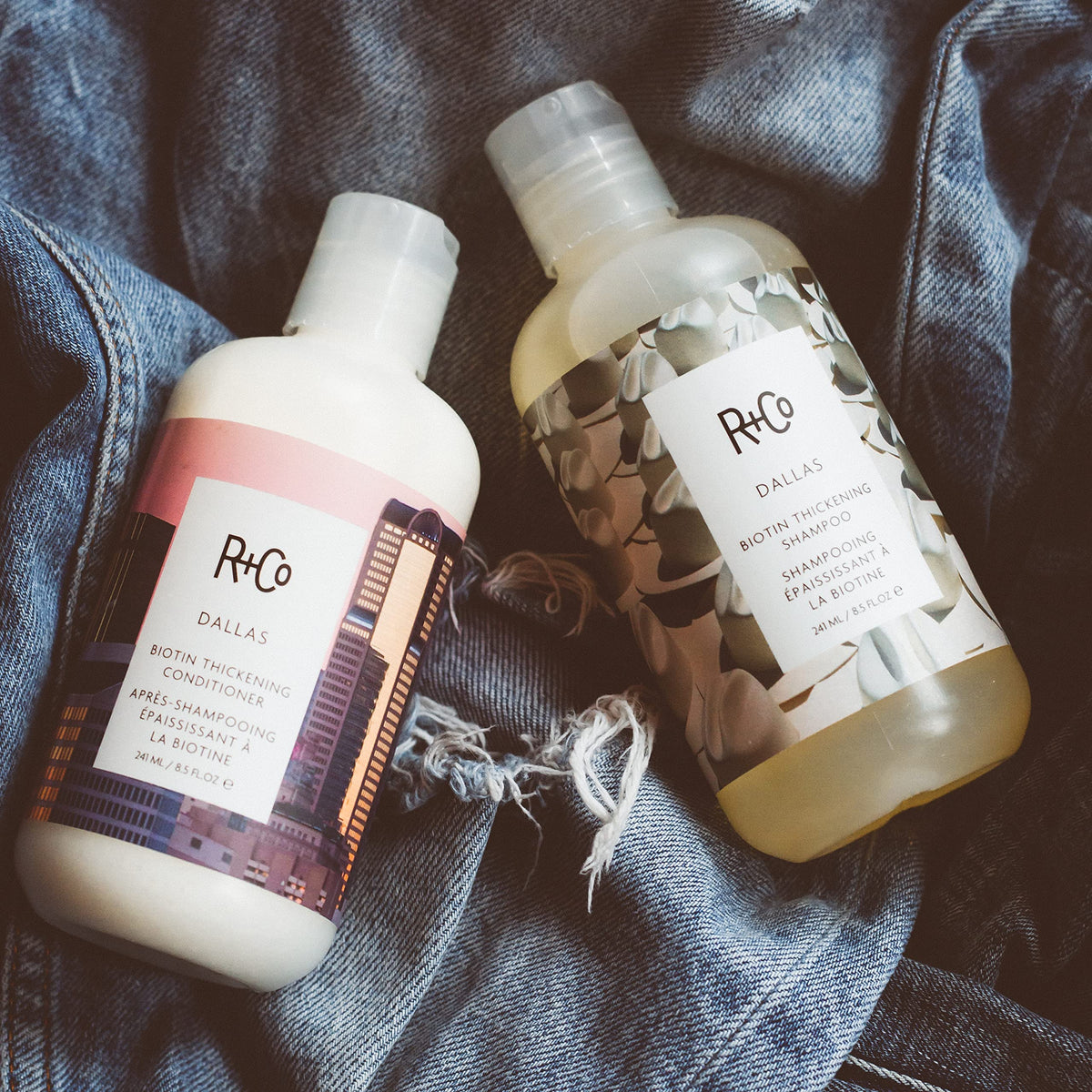 Dark Slate Gray R+Co DALLAS Biotin Thickening Shampoo – Full Case, Volumizing & Strengthening Hair Cleanser, Adds Body & Shine, All Hair Types