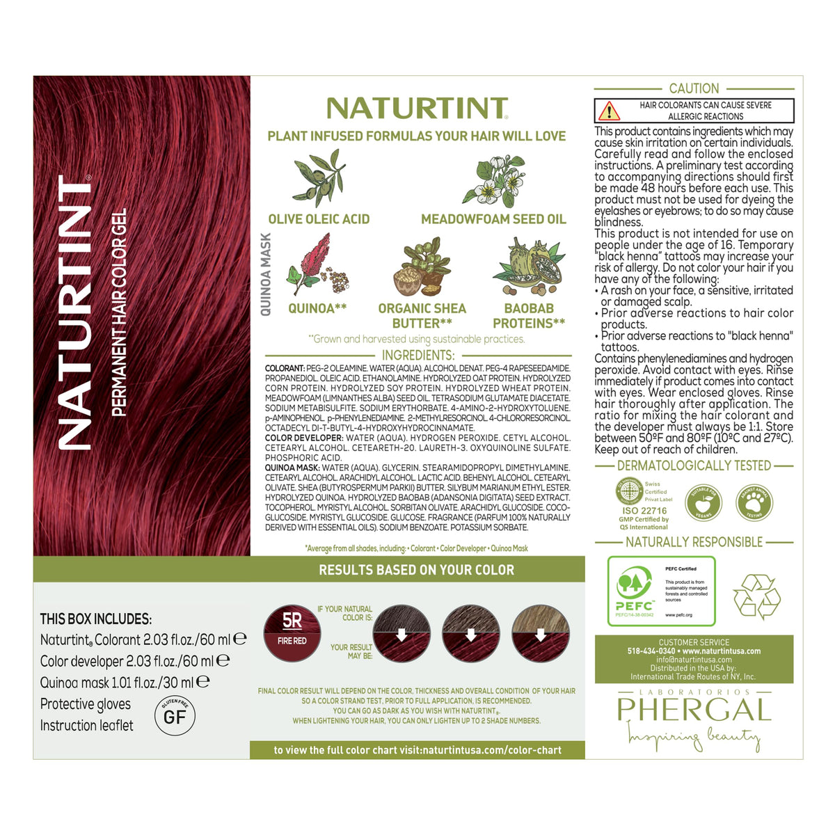 White Smoke Naturtint 5R Fire Red Permanent Hair Color (Pack of 6), Ammonia Free, Vegan, Cruelty Free, up to 100% Gray Coverage, Long Lasting Results (Packaging may vary)