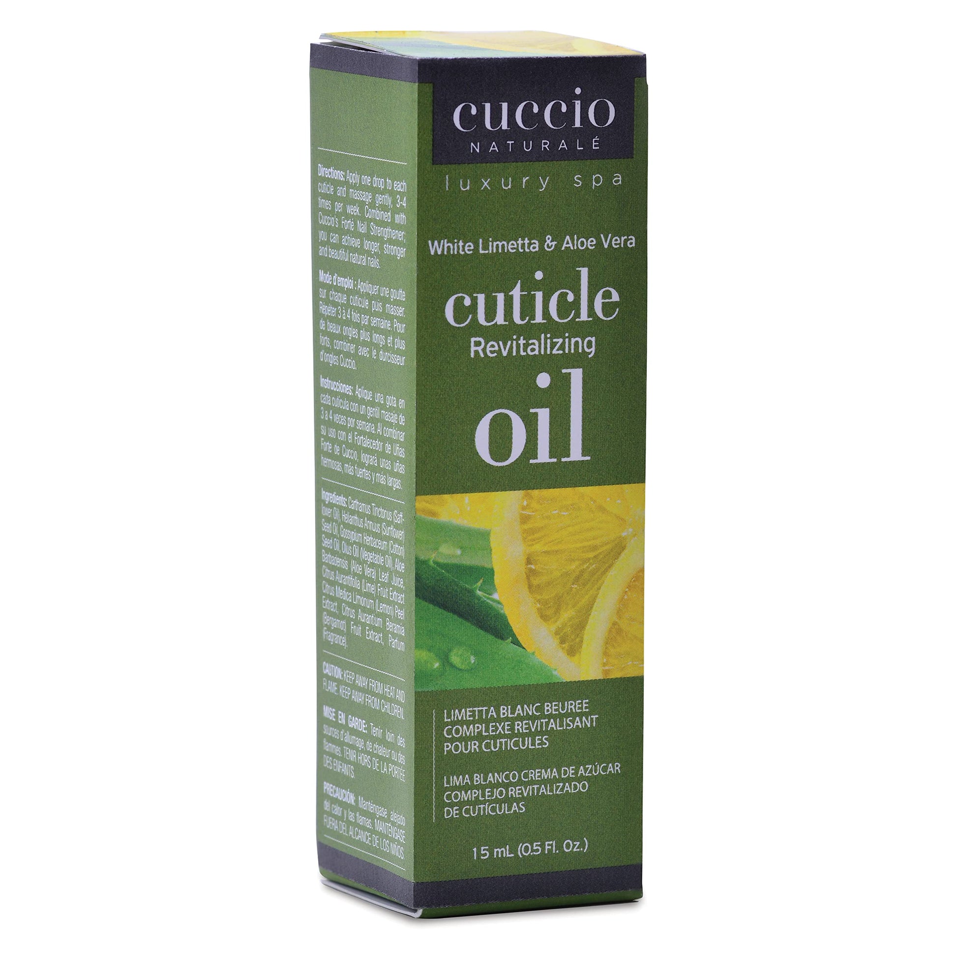 Dark Olive Green Cuccio Naturale Revitalizing Cuticle Oil - Hydrating Oil For Overnight Cuticle Repair - Remedy Damaged Skin And Thin Nails - Paraben And Cruelty-Free Formula - White Limetta And Aloe Vera - 0.5 Oz