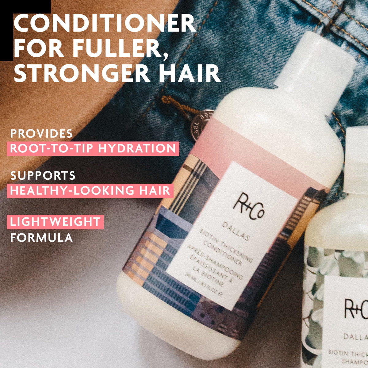 Light Gray R+Co DALLAS Biotin Thickening Conditioner