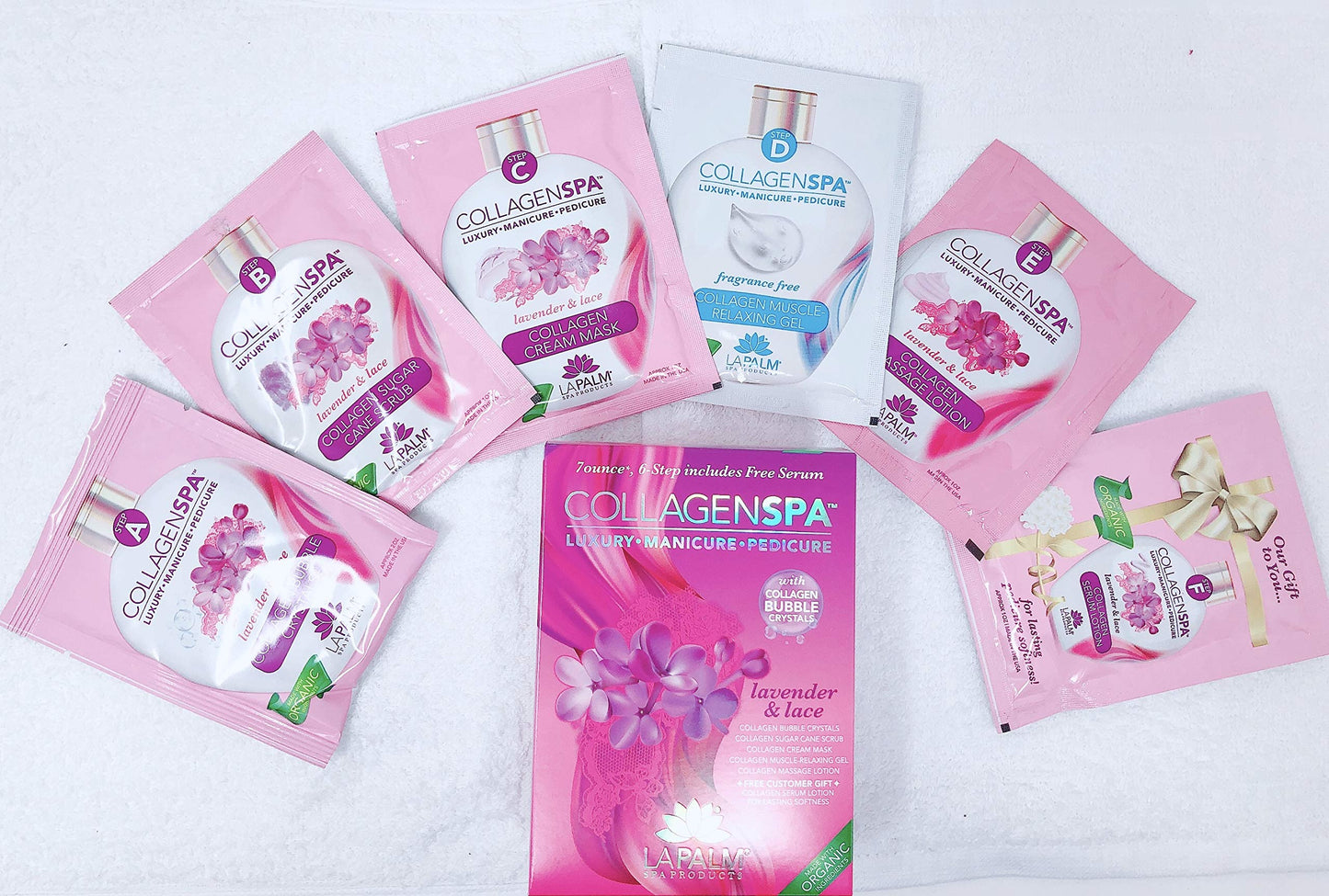 Lavender La Palm Collagen Spa Luxury Manicure and Pedicure with Collagen Bubble Crystals - Mix of 6 Scents