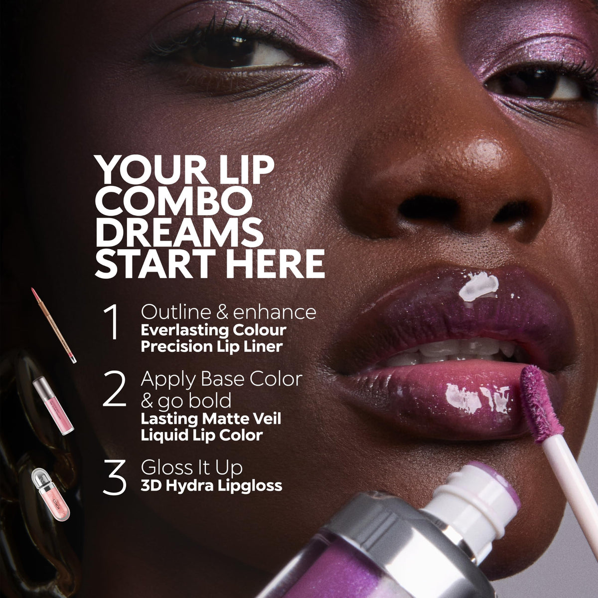 Black KIKO 3D Hydra Lip Gloss, Hydrating Lip Gloss, 10 Sparkling Strawberry